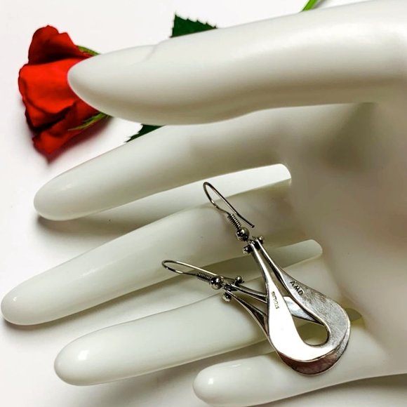 Vintage - 925 Sterling AMD Jewelry - 925 Ster. AMD Articulated Earrings - Taxco, México